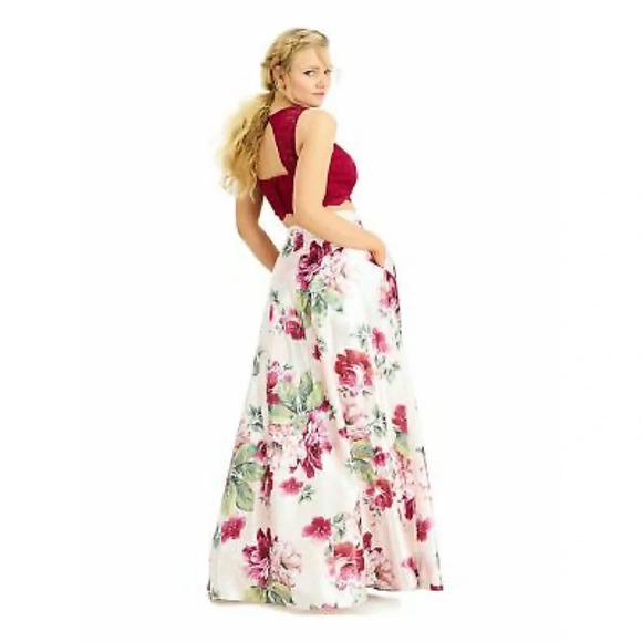 Crystal Doll Two-Piece Lace Top Ball Gown - Picture 2 of 2